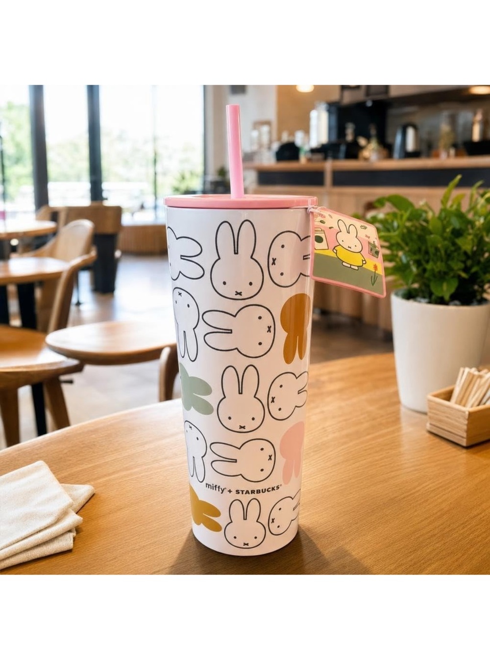 Starbucks x Miffy Pink Stainless Steel Cold Cup - 26 oz - Picture 3 of 6